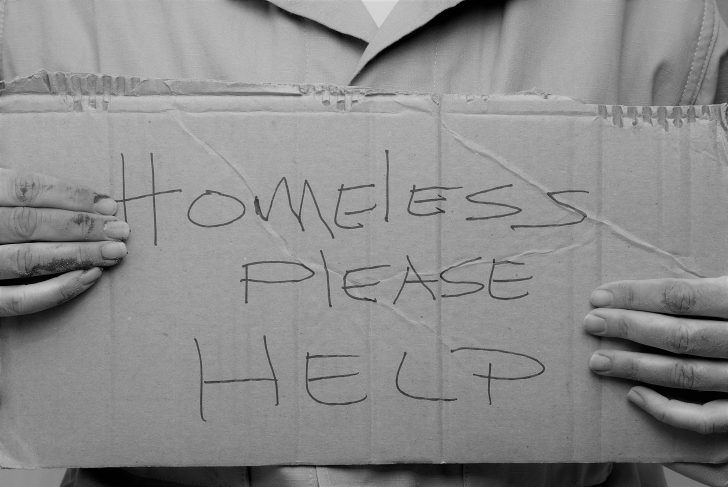 homeless person asking for help